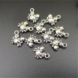 30X Small Crab Charms Antique Silver Pendant DIY Jewelry Findings