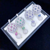 High Golden Plated Paved CZ Classic Jewelry with Spherical Zircon