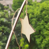 Wooden Star Moon Pendant Wall Hanging Islam Ramadan Home Decor
