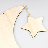 Wooden Star Moon Pendant Wall Hanging Islam Ramadan Home Decor