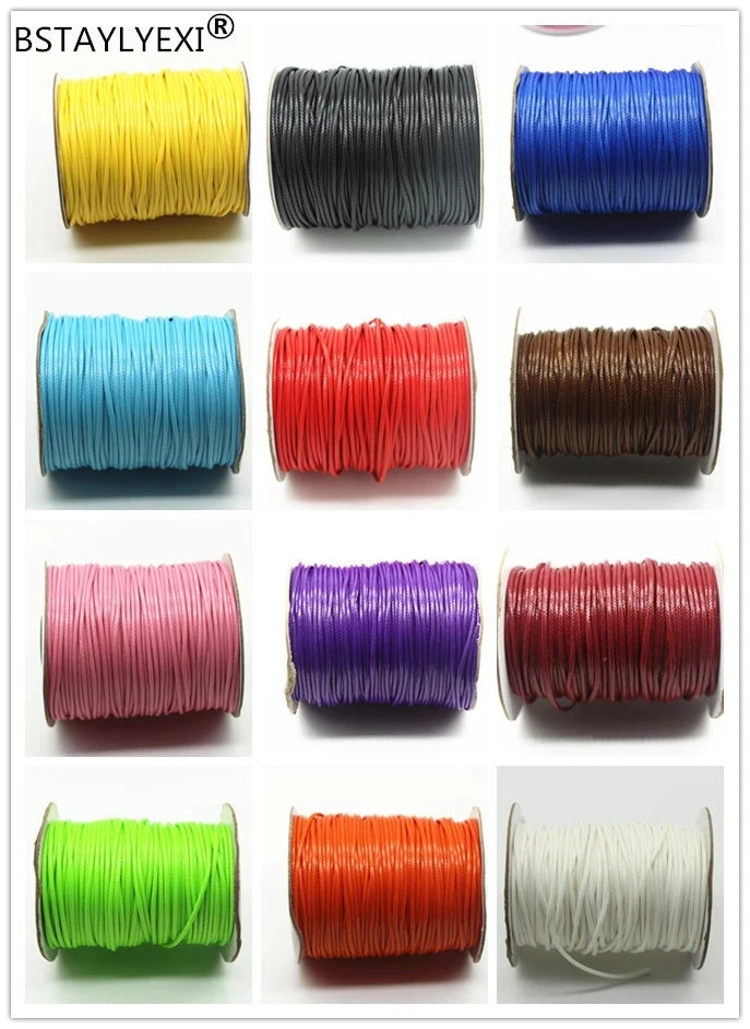 30 Color 200 Yard 1.5mm-5mm Waxed Line Necklace Rope Thread
