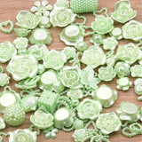30g 50g 100g 12 Mix Flower Pearl Beads ABS Resin Flat Back Simulated Beads