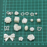 30g 50g 100g 12 Mix Flower Pearl Beads ABS Resin Flat Back Simulated Beads