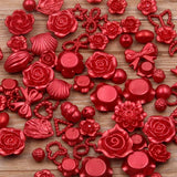 30g 50g 100g 12 Mix Flower Pearl Beads ABS Resin Flat Back Simulated Beads
