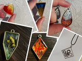 30g 50g Geometric Figure Charm Hollow Glue Blank Pendant Tray Bezel DIY