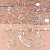 30g 50g Geometric Figure Charm Hollow Glue Blank Pendant Tray Bezel DIY