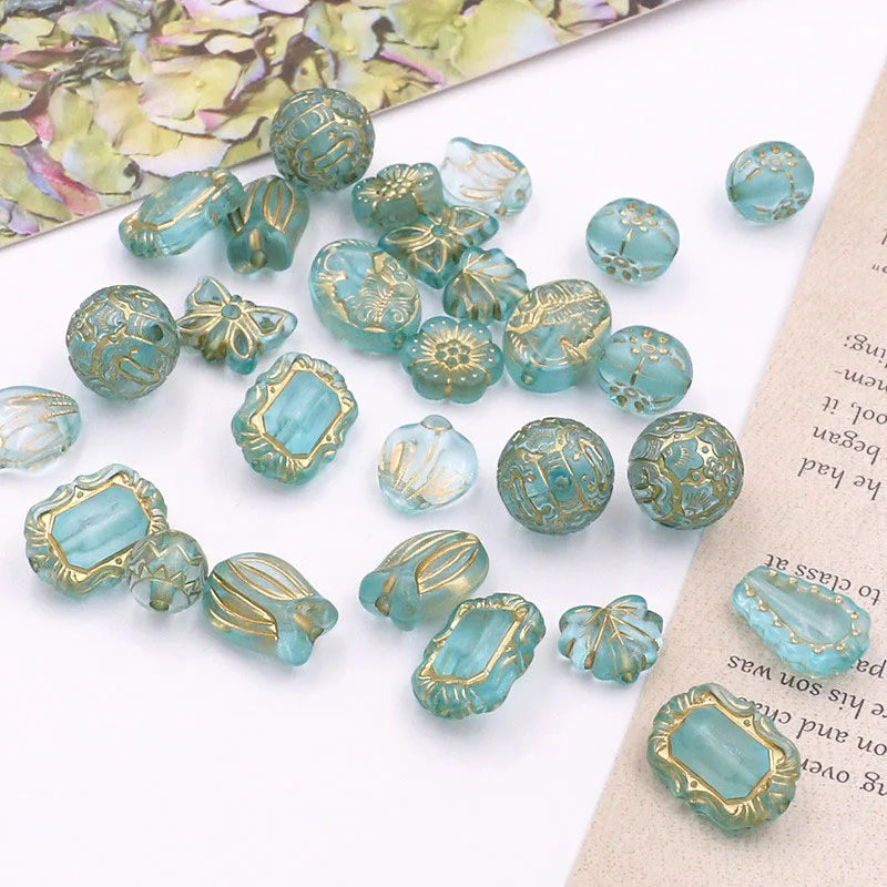 30g Mixed Retro Style Acrylic Beads For Jewelry Making DIY Bracelet 8-30mm