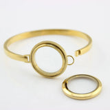 316L Stainless Steel Screw Locket Bangle Floating Bracelet