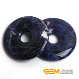 Donuts Shape Natural Sodalite Loose Stone Bead for Pendant Making - 1 Pc