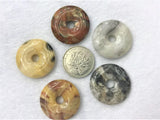 Crazy Lace Agates Donuts Shape Stone Beads 5pcs/lot