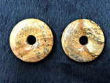 Natural Picture Jasper Donut Shape Stone Beads 5pcs/lot