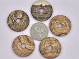 Natural Picture Jasper Donut Shape Stone Beads 5pcs/lot