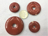 Red Jaspers Natural Stone Donuts Beads 5pcs/lot