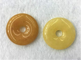 Yellow Jade 30mm-50mm Donut Shape Natural Stone Beads 5pcs/lot