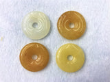 Yellow Jade 30mm-50mm Donut Shape Natural Stone Beads 5pcs/lot
