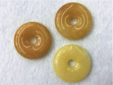 Yellow Jade 30mm-50mm Donut Shape Natural Stone Beads 5pcs/lot