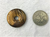 5pcs/lot Natural Stone Beads: Tigereye 30mm-50mm Donut Shape for Jewelry Making