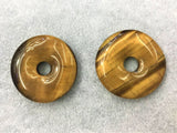 5pcs/lot Natural Stone Beads: Tigereye 30mm-50mm Donut Shape for Jewelry Making
