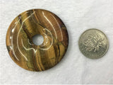 5pcs/lot Natural Stone Beads: Tigereye 30mm-50mm Donut Shape for Jewelry Making