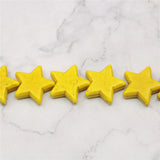 30mm Yellow Star Turkey Turquoised Stone Loose Beads 15inch