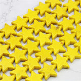30mm Yellow Star Turkey Turquoised Stone Loose Beads 15inch
