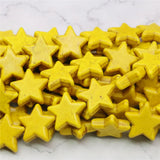 30mm Yellow Star Turkey Turquoised Stone Loose Beads 15inch