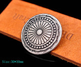 30mm Antique Silver Tribal Sun Flower Leathercraft Concho