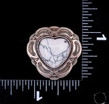 30mm Silver Tribal Floral Heart Concho Turquoise Leathercraft Screwback