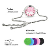 30mm Aromatherapy Locket Bracelet Essential Oil Diffuser Stainless Steel Bangle