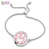 30mm Aromatherapy Locket Bracelet Essential Oil Diffuser Stainless Steel Bangle
