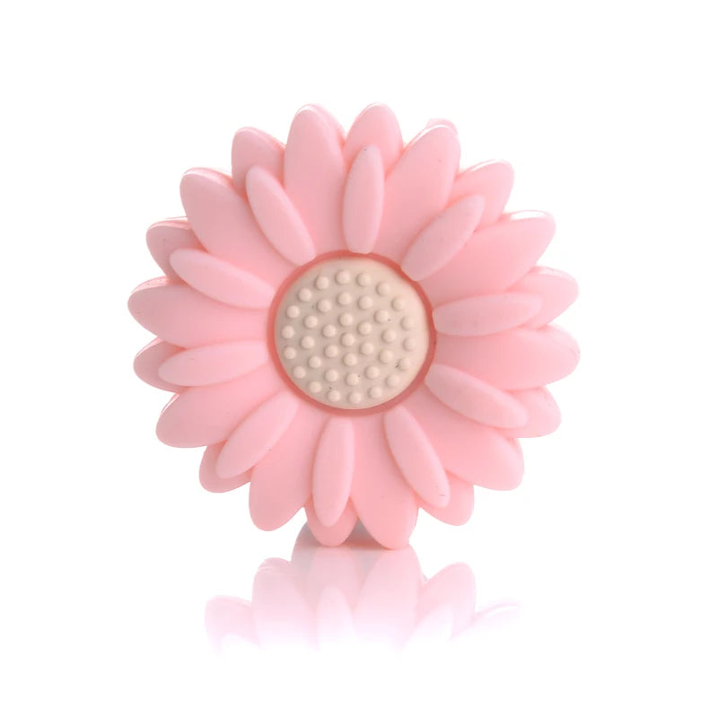 30mm Cartoon Flower Silicone Bead 10Pcs Food Teether Chew Bead