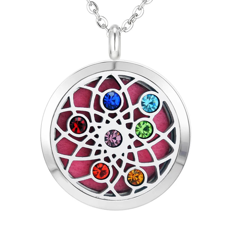 30mm Chakra Aromatherapy Locket Pendant - Diffuser Perfume Locket