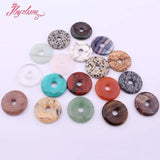 30mm Donut Round Stone Bead Pendant for DIY Jewelry Making