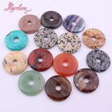 30mm Donut Round Stone Bead Pendant for DIY Jewelry Making