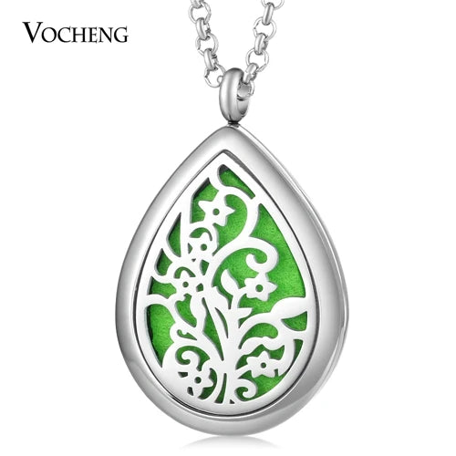 Heart Drop 30mm Oil Diffuser Locket Necklace +10 Pads