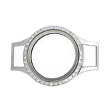 Glass Memory Locket Bracelet Women Double Wrap Leather Wristband Gift