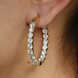 30mm Plated Small Hoop Earrings Set - Wedding Jewelry Women