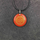 30mm Natural Stone Quartz Crystal Sri Yantra Pendant Pendulum 7 Chakra Necklace