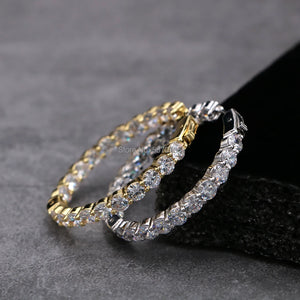 Zircon Plated Hoop Earrings Set for Women