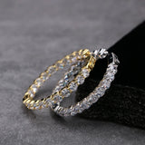 Zircon Plated Hoop Earrings Set for Women