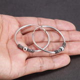 30mm Hoop Earrings 925 Sterling Silver Thai Silver Women Punk Earrings