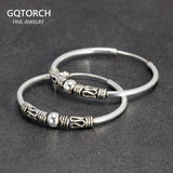 30mm Hoop Earrings 925 Sterling Silver Thai Silver Women Punk Earrings