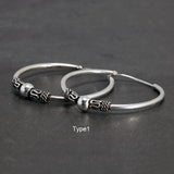 30mm Hoop Earrings 925 Sterling Silver Thai Silver Women Punk Earrings