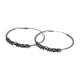 30mm Hoop Earrings 925 Sterling Silver Thai Silver Women Punk Earrings