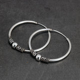 30mm Hoop Earrings 925 Sterling Silver Thai Silver Women Punk Earrings