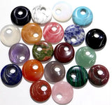 30mm Natural Stone Donut Charm Pendant for DIY Jewelry Making - 8pcs