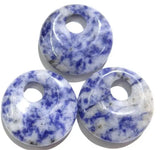 30mm Natural Stone Donut Charm Pendant for DIY Jewelry Making - 8pcs