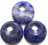 30mm Natural Stone Donut Charm Pendant for DIY Jewelry Making - 8pcs