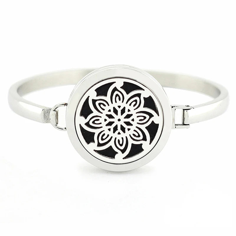 30mm Magnetic Round Locket Stainless Steel Aromatherapy Bangle