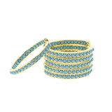 Turquoise Stone Band Hoop Earrings Women's Jewelry